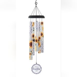 NWT NIB Carson 38" Windchime, Sunflowers, It's a Beautiful Life